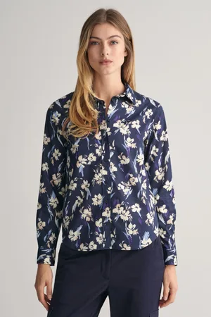 GANT KOŠILE REG FLORAL PRINT COT VOILE EVENING BLUE