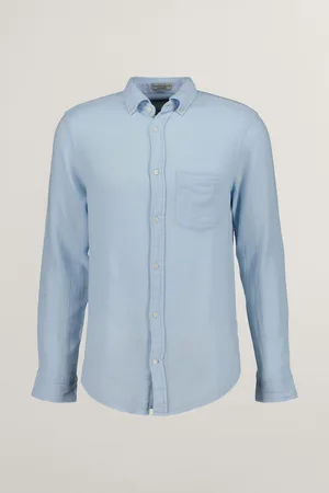 GANT KOŠILE REG COTTON LINEN TEXTURE SHIRT FRESH BLUE