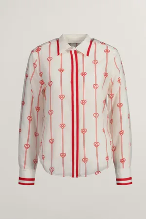 GANT KOŠILE REG MONOGRAM HEART CTN SILK SHIRT CREAM