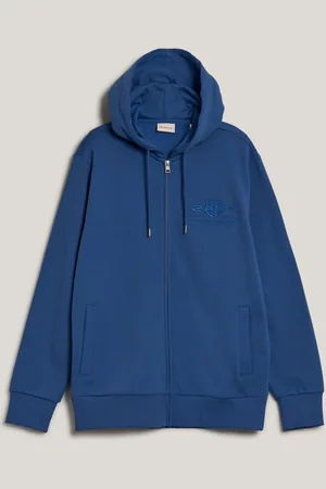 GANT MIKINA REG TONAL SHIELD FULL ZIP HOODIE RICH BLUE