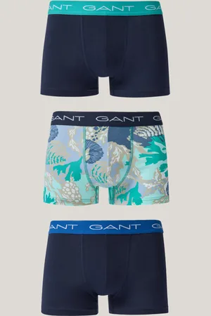 GANT SPODNÍ PRÁDLO SEA PRINT TRUNK 3-PACK LAGOON BLUE
