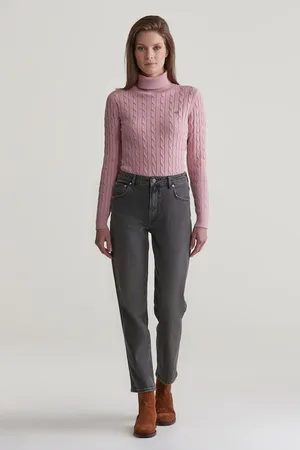 GANT DŽÍNY STRAIGHT CROPPED JEANS BLACK VINTAGE