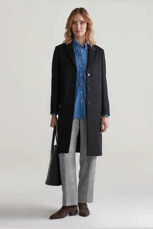 GANT KABÁT CLASSIC TAILORED WOOL COAT BLACK