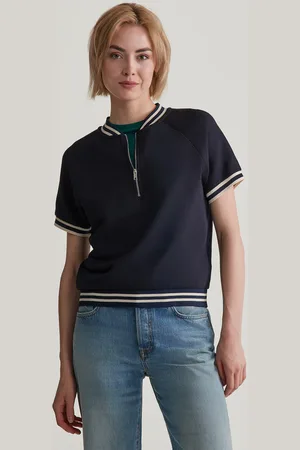 GANT MIKINA SS HALF ZIP SWEAT EVENING BLUE