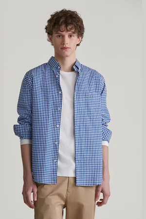 GANT KOŠILE REG POPLIN GINGHAM SHIRT COLLEGE BLUE