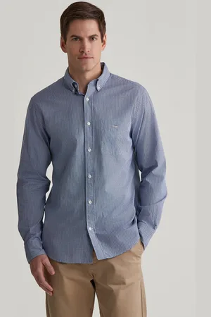 GANT KOŠILE REG POPLIN MICRO GINGHAM SHIRT COLLEGE BLUE