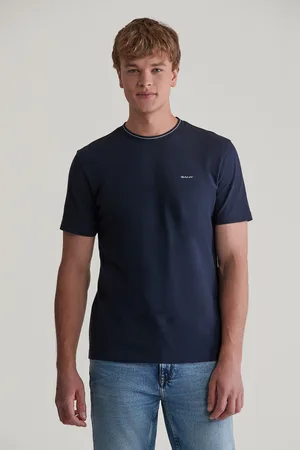 GANT TRIČKO TEXTURED RIB SS TSHIRT EVENING BLUE