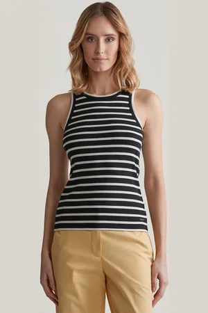 GANT TRIČKO STRIPED TANK TOP BLACK