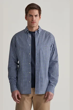 GANT KOŠILE REG POPLIN SMALL CHECK SHIRT COLLEGE BLUE
