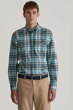 GANT KOŠILE REG POPLIN TARTAN CHECK SHIRT DEEP FOREST GREEN