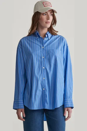 GANT KOŠILE OS STRIPED POPLIN BD SHIRT CLEAR SKY