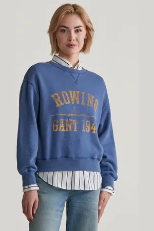 GANT MIKINA GRAPHIC C-NECK SWEAT PALE GREY MELANGE