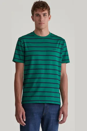 GANT TRIČKO STRIPED SS TSHIRT DEEP FOREST GREEN