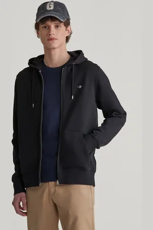 GANT MIKINA REG SHIELD FULL ZIP HOODIE BLACK