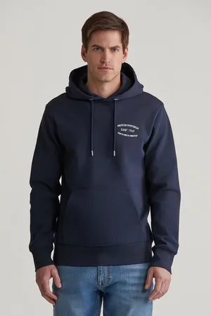 GANT MIKINA SMALL GRAPHIC SWEAT HOODIE EVENING BLUE