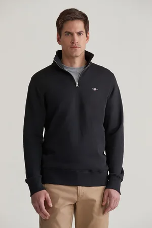 GANT MIKINA REG SHIELD HALF ZIP SWEAT BLACK