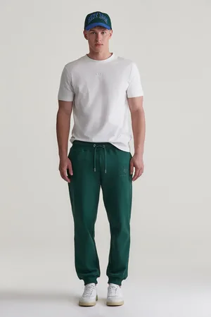 GANT TEPLÁKY REG TONAL SHIELD SWEATPANTS TARTAN GREEN