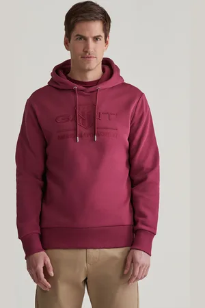 GANT MIKINA REG TONAL SHIELD HOODIE RICH WINE
