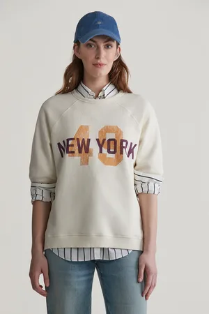 GANT MIKINA GRAPHIC SS C-NECK SWEAT CREAM