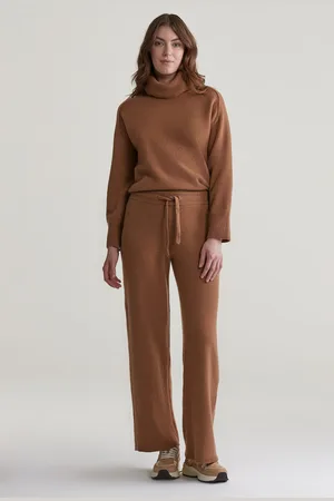 GANT KALHOTY WOOL KNITTED PANTS CACAO