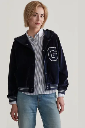 GANT MIKINA VARSITY VELOUR HOODIE EVENING BLUE
