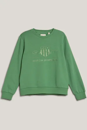 GANT MIKINA REG TONAL SHIELD C-NECK SWEAT DUSTY GREEN
