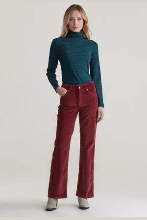 GANT DŽÍNY CORDUROY FLARE JEANS PLUMPED RED