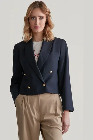 GANT BLEJZR REL CROPPED CLUB BLAZER EVENING BLUE
