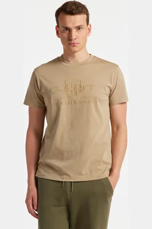 GANT TRIČKO REG TONAL SHIELD SS T-SHIRT CONCRETE BEIGE