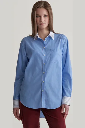 GANT KOŠILE REL PATCHWORK POPLIN SHIRT CLEAR SKY