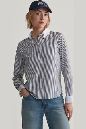 GANT KOŠILE REG CONTRAST COLLAR STRIPED SHIRT CLASSIC BLUE