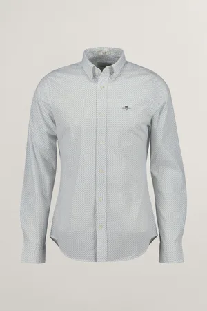 GANT KOŠILE SLIM MICRO PRINT SHIRT EGGSHELL