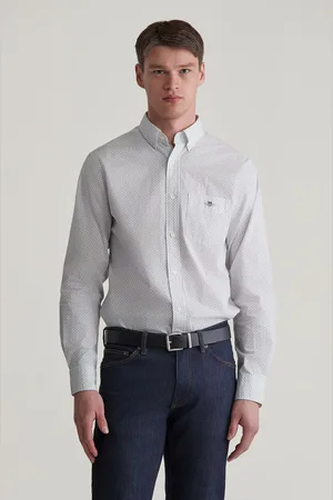 GANT KOŠILE REG MICRO PRINT SHIRT EGGSHELL