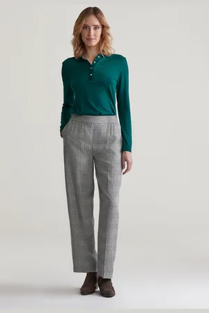 GANT KALHOTY REL CHECK PRINT PULL ON PANT EVENING BLUE