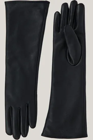 GANT RUKAVICE LONG LEATHER GLOVES BLACK