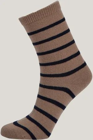 GANT PONOŽKY STRIPE WOOL CASHMERE SOCKS CARAMEL BEIGE