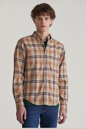 GANT KOŠILE REG JASPE FLANNEL PLAID SHIRT CARAMEL BEIGE