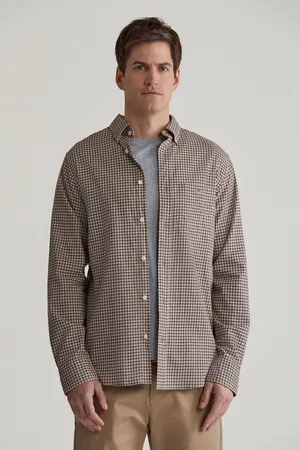 GANT KOŠILE REG MICROCHECK FLANNEL SHIRT DARK KHAKI