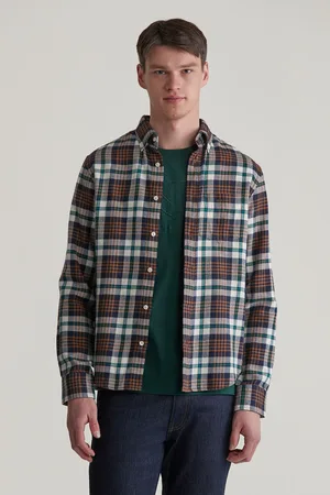 GANT KOŠILE REG FLANNEL PLAID SHIRT CACAO