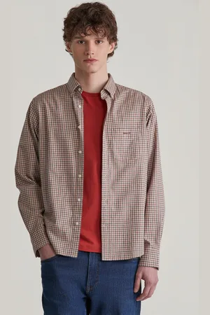 GANT KOŠILE REG JASPE TATTERSALL SHIRT CARAMEL BEIGE