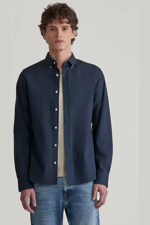 GANT KOŠILE SLIM FLANNEL MELANGE SHIRT MARINE