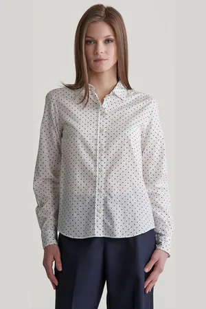 GANT KOŠILE REG DOT PRINT CTN VOILE SHIRT EGGSHELL