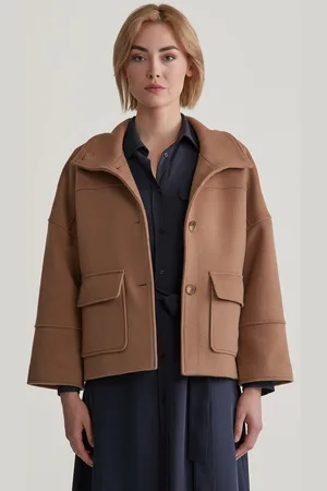 GANT BUNDA CROPPED WOOL JACKET PLUMPED RED