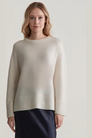 GANT SVETR CASHMERE C-NECK CREAM