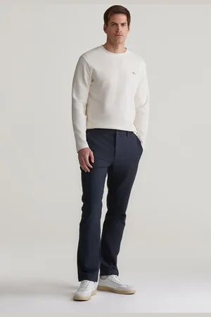 GANT KALHOTY SLIM TWO TONE PANTS ANTRACITE