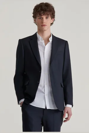 GANT SAKO SLIM HERRINGBONE SUIT BLAZER CACAO