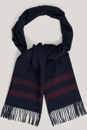 GANT ŠÁLA MERINO WOOL STRIPED WOVEN SCARF EVENING BLUE