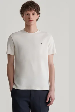 GANT TRIČKO TEXTURED SS TSHIRT CREAM