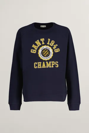 GANT MIKINA 1949 RAGLAN C-NECK EVENING BLUE