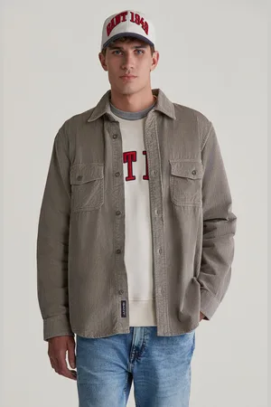 GANT KOŠILE REG CORDUROY OVERSHIRT WARM GREY